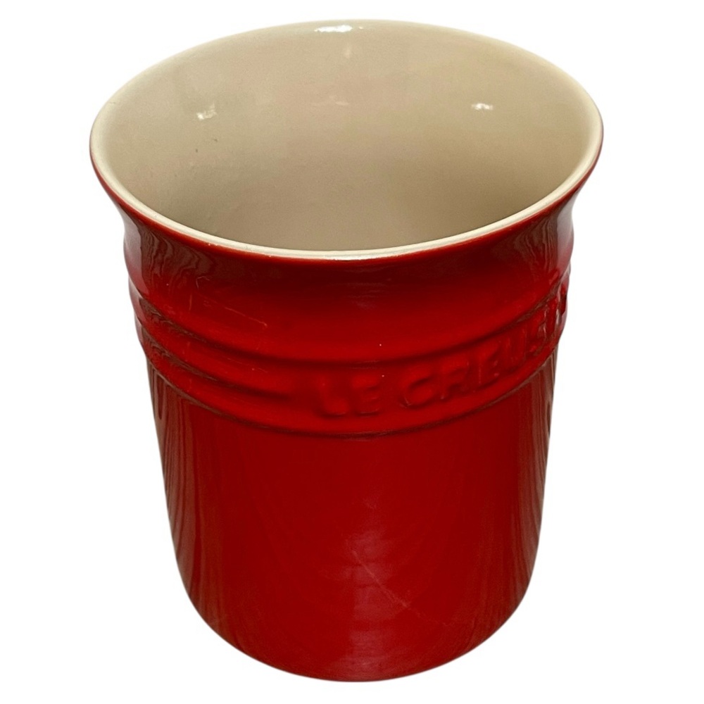 Le Creuset Red Crock Stoneware 15-14 Poterie Kitchen Utensil Holder 6"